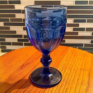 Libbey Glass Duratuff Cobalt Blue Glass Tumbler Goblets Iced Tea Goblet 1970’s
